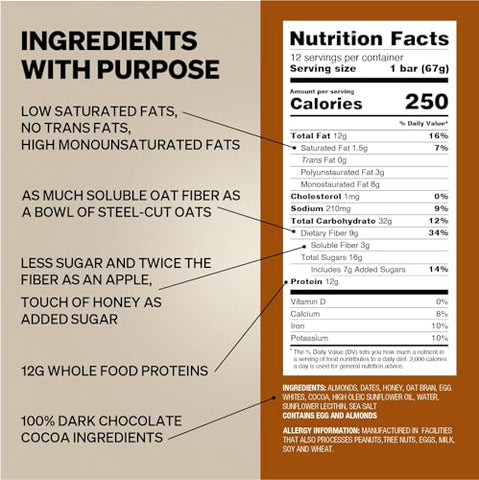 Bobby's obi bar - Obi Bar Chocolate – Reposição em 2 de Nov | Proteína e Fibra de Aveia | Natural | Substituto de Refeição ou Lanche Satisfatório | Saúde do Coração e Intestinal | Levemente Doce | Brownie de Chocolate | 100g