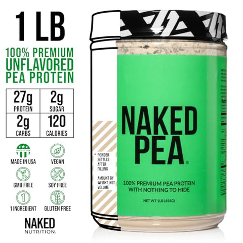 Naked Nutrition - Proteína de Ervilha Naked Pea Isolada – Baseada em Plantas, Vegetariana – 100% Natural e Rica em Nutrientes