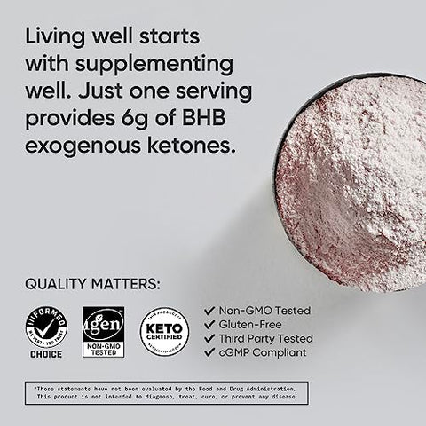 Keto Plus Exogenous Ketones com goBHB – 30 Porções | Pó de Eletrólitos Keto para Hidratação, Energia, Foco | 30 Serviços | Pó de Eletrólitos Keto para Hidratação, Energia, Foco - Sports Research