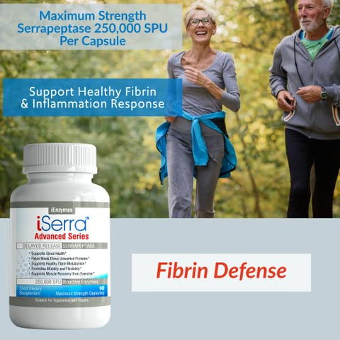 iEnzymes - iSerra 250.000 SPU Enzima Serrapeptase – 90 Cápsulas de Máxima Potência – Até 12x Mais Potente Que Outras Serrapaptases – Tecnologia de Liberação Retardada – Alta Potência Não-OGM, Sem Glúten