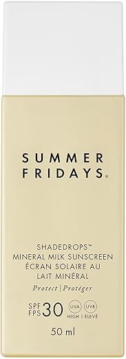 Protetor Solar Mineral Milk ShadeDrops SPF 30 da Summer Fridays – Fórmula Leve e Hidratante com Acabamento Natural (50ml)