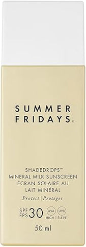 Protetor Solar Mineral Milk ShadeDrops SPF 30 da Summer Fridays – Fórmula Leve e Hidratante com Acabamento Natural (50ml)