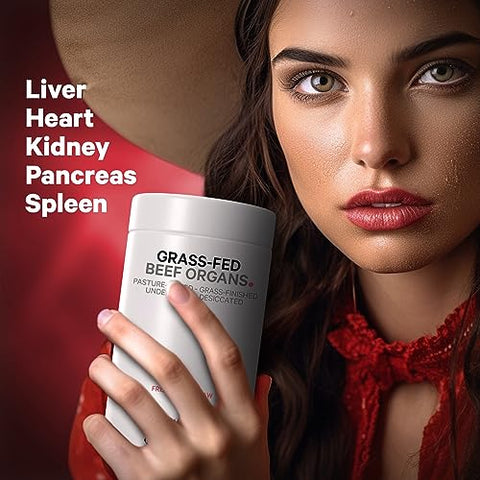 Suplemento de Órgãos de Gado Alimentado com Capim – Suplementos Glandulares – Fígado, Coração, Rim, Pâncreas Desidratados, Não Desengordurados - Codeage