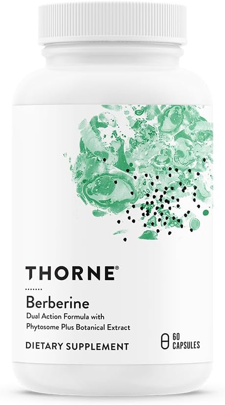 Berberine – Fórmula de Ação Dupla com Extrato Botânico Phytosome Plus – Suporte à Saúde Cardíaca, Sistema Imunológico, Saúde Digestiva, Colesterol – Livre de Glúten, Sem Lactose – 60 cápsulas - THORNE