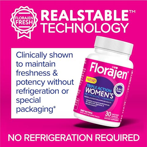 Probiótico Vaginal Feminino, Prebiótico – 30 Cápsulas - Florajen