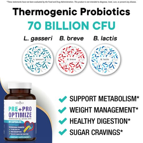 Probióticos Pro Optimize para Mulheres, Menopausa, Saúde Digestiva – Alívio para Inchaço, Ondas de Calor, Suporte Articular, Suores Noturnos – Saúde Intestinal - NEW AGE