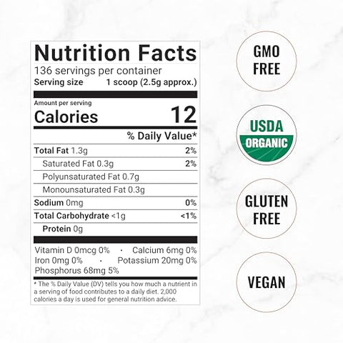 DEAL SUPPLEMENT - Pó de Lecitina de Girassol Orgânico, 340g – Livre de Soja, à Base de Plantas, Fosfatidilcolina Natural – Suplemento para Lactação Feminina – Não-OGM