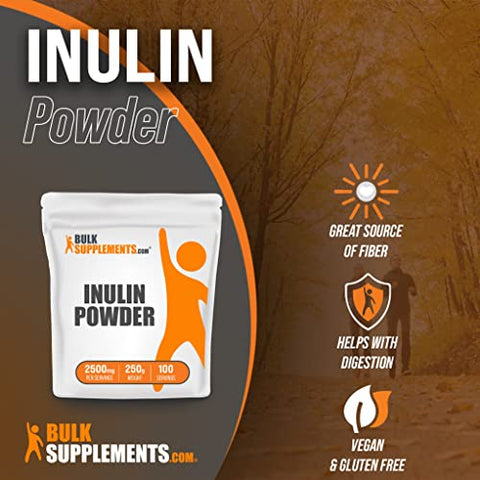 com Pó de Inulina – Fibra Solúvel Vegana, 100g - BulkSupplements