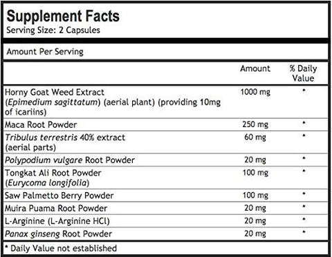 Natures Wellness - Extrato de Horny Goat Weed com Maca, Tribulus, L-Arginina, Ginseng – Aumente a Energia
