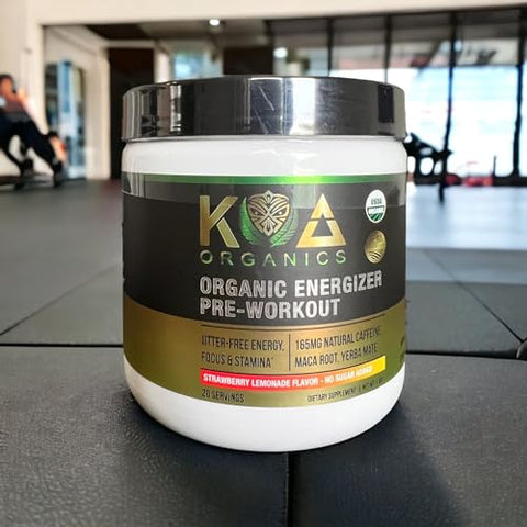 Pó Pré-Treino Orgânico Certificado USDA para Homens | Energia Natural e Saúde | 100% Orgânico | 300g - KOA Organics