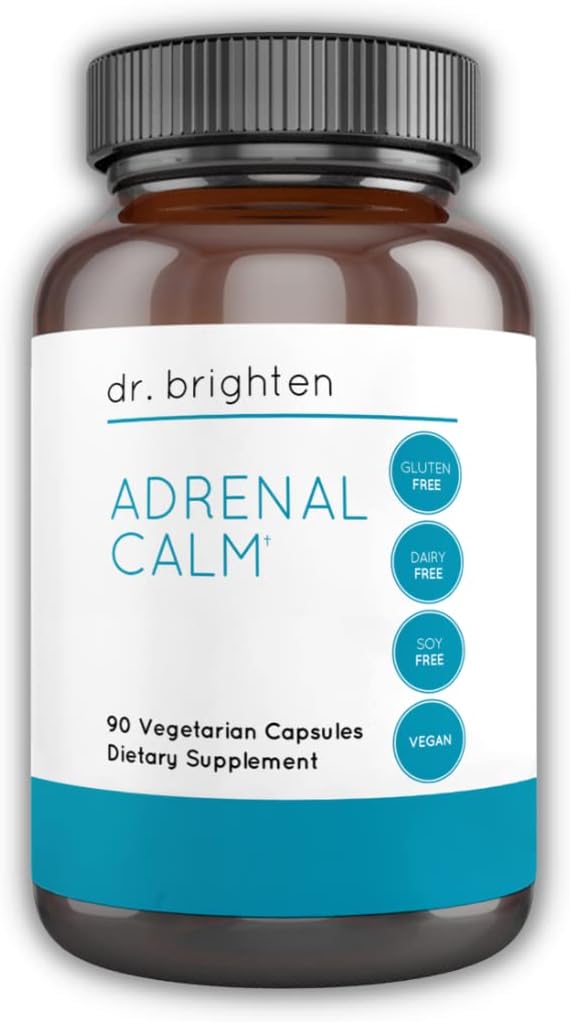 Adrenal Calm – Ashwagandha, Vitaminas B, Melissa e Aminoácidos para Alívio do Estresse, Melhor Sono e Cortisol Equilibrado – 90 Cápsulas - Dr. Brighten