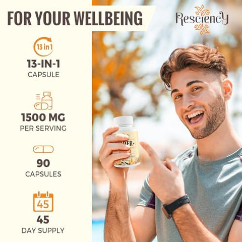 Resciency - 1500 MG Suplemento Desintoxicante – Carvão Ativado, Zeólita, Argila Bentonita – Fígado