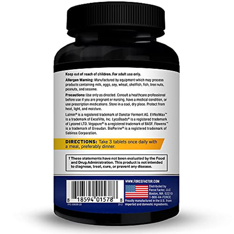 Force Factor - FORCE FACTOR Prostate Advanced – Suplemento para Homens, Reduz Viagens Noturnas ao Banheiro, Bexiga – 60 Cápsulas