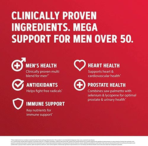 Mega Men 50 Plus One Daily – Suplemento para Homens Acima de 50 anos, 60 cápsulas - GNC