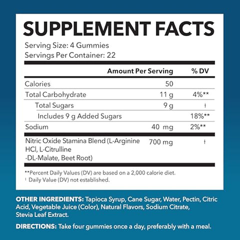 HAVASU NUTRITION - L-Arginine Gummies – Suplemento de Óxido Nítrico para Saúde Masculina – Fórmula com L-Arginina, L-Citrulina e Beterraba – Resistência e Desempenho – Sabor de Frutas Vermelhas