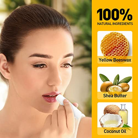 Dmsky - DMSKY 100-Pack Bálsamo Labial a Granel 5 Sabores com Vitamina E e Óleo de Coco 100%%, Produto para Cuidados Labiais, Hidratante para Lábios Ressecados