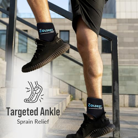 The Coldest Water - Envoltório de Gelo para Alívio da Dor no Tendão de Aquiles, Fascite Plantar e Pés Doloridos | Melhor para Lesões no Tendão de Aquiles | Compressa de Gelo com Gel de Resfriamento | Marca: Coldest Foot