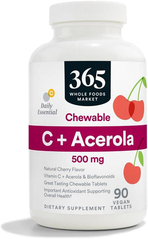 Vitamina C com Acerola 500mg, 90 Comprimidos - 365 by Whole Foods Market