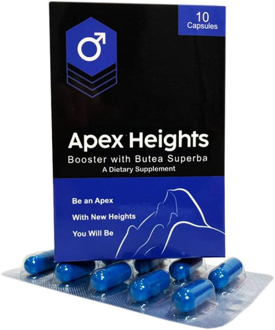 Apex Heights - Suplemento Energético para Homens, Níveis Elevados de Vitalidade, Força Inabalável e Resistência Robusta – Pacote com 10 unidades