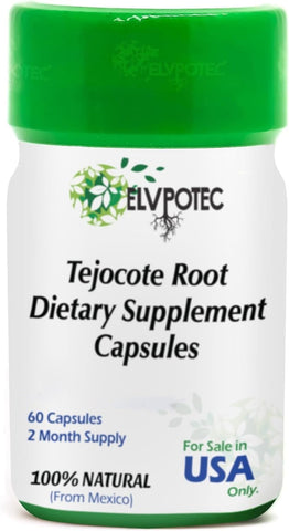 Raiz de Tejocote Original Mexicana ELVPOTEC para Perda de Peso – Cápsulas de Limpeza de 60 Dias | Suporte para Intestino e Cólon | Detox Avançado para o Intestino | Dieta Original Mexicana