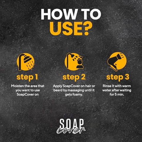 SOAP COVER - Sabonete Preto para Cabelos Grisalhos, Cobertura de Cabelos Grisalhos, Sabonete para Reverter Cabelos Grisalhos, Barra de Sabonete Compacta para Escurecer Cabelos, 50g