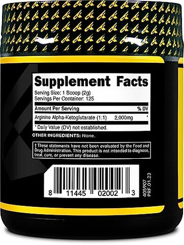 Primaforce - PrimaForce AAKG Arginine em Pó, 250g (L-Arginina e Ácido Alfa-Cetoglutárico) – Suplemento Premium para Treino, Vegano, Livre de Glúten