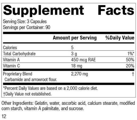 Standard Process Inc. - Standard Process A-C Carbamide – Suplemento de Suporte Renal sem Glúten com Vitamina A, Vitamina C e Farinha de Arrowroot – 270 Cápsulas