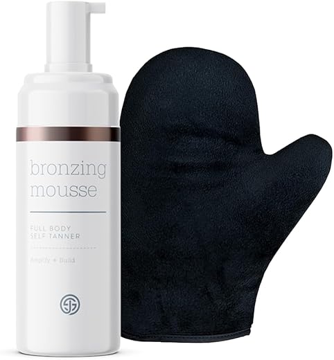 SJOLIE SUNLESS - SJOLIE Autobronzeador – Mousse Autobronzeadora com Aplicador de Luva | Cor Média Escura, Sem Manchas, Vegano, Sem Parabenos