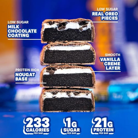 Barra Grenade Alta Proteína, Baixo Açúcar, Sabor Baunilha, 12 x 60g – Oreo