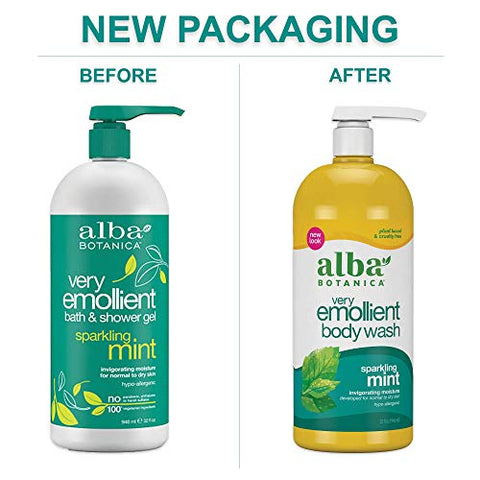 Body Wash Very Emollient, Hortelã Refrescante, 946 ml - Alba Botanica