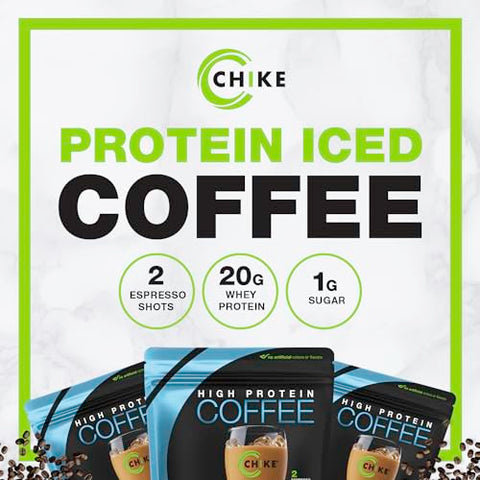 CHIKE - Chike Original Café Gelado com Alto Teor de Proteína, 20g Proteína, 2 Shots de Espresso, 1g Açúcar, Amigo da Dieta Keto e Sem Glúten, 14 Porções (425ml)