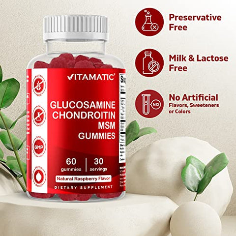 Gomas de Glucosamina e Condroitina com MSM – Embalagem com 2 – 60 gomas - Vitamatic