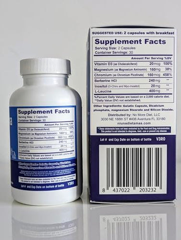 Ni una dieta más - Metformina Natural – Auxílio para Perda de Peso e Suporte ao Metabolismo – Dr. Salomon (60 cápsulas)