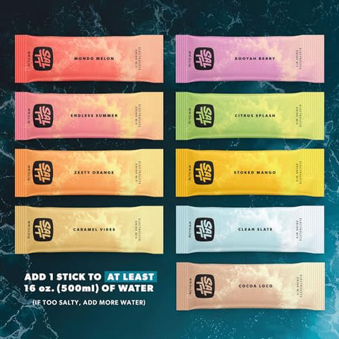 Keto Chow - SALTT Pó de Eletrólitos para Bebida com Sabor – Variedade All The Things – 15 Pacotes de Hidratação – Magnésio, Potássio, Sódio, Minerais Traços – Zero Açúcar