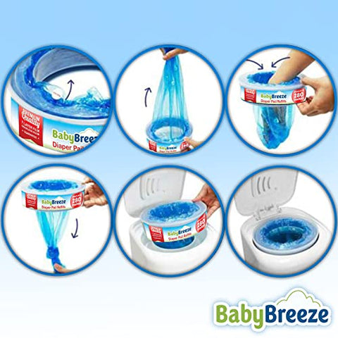 Bolsas de Reposição BabyBreeze para Lixeiras de Fraldas Playtex Diaper Genie – Absorção de Odores – 1400 Unidades (5 Pacotes)