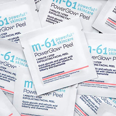 M 61 - M-61 PowerGlow® Peel – 10 Tratamentos – Peel de brilho esfoliante de 1 minuto e 1 passo com glicólico, vitamina K
