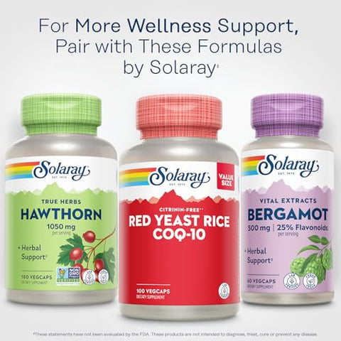 Red Yeast Rice com CoQ10 e Niacina (Vitamina B3) – Arroz Vermelho Não Irradiado com Coenzima Q10 – Livre de Citrinina – Garantia de 60 Dias, Verificado em Laboratório, 100 Porções, 100g - SOLARAY