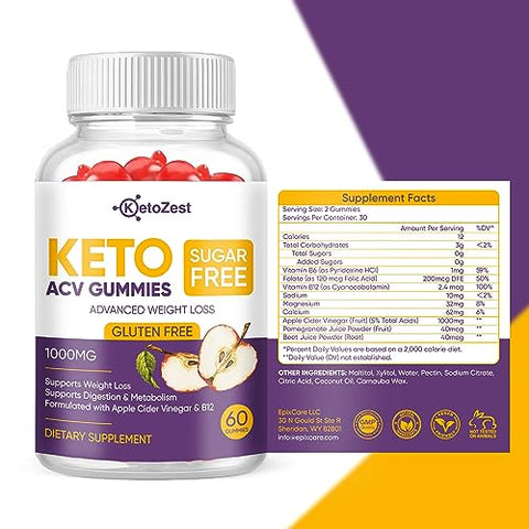 KetoZest - Keto Acv Gummies: Perca Peso Avançado com Saborosos Gummies de Maçã e Vinagre de Maçã
