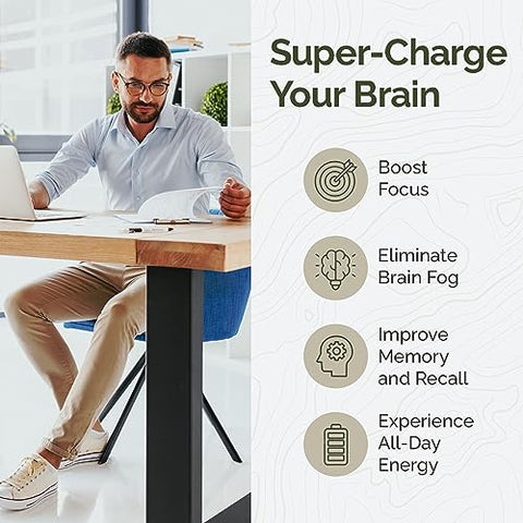 Fasted Athlete - Lift – Suplemento Lions Mane para Foco, Eliminar Neblina Cerebral, Aumentar Energia – Mais Creatina para Saúde Cerebral, Cogumelos Nootrópicos, 60 Cápsulas