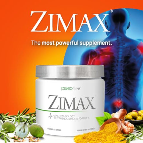 Paleolf - ZIMAX Super ANTIOXIDANT – Curcumina de alta absorção, Extrato de Alecrim, Extrato de Semente de Uva, Extrato de Folha de Oliveira ORAC 3.451.770 (Lata) 90g (1-Pack)