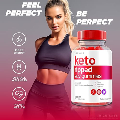 rize labs - (3 Pacotes) Gomas Keto Ripped ACV, Oficial Keto ACV Gummies Suporte Avançado para Perda de Peso, Keto Ripped 5000mg, Vinagre de Maçã Natural com Minerais, Keto Rip Keto ACV