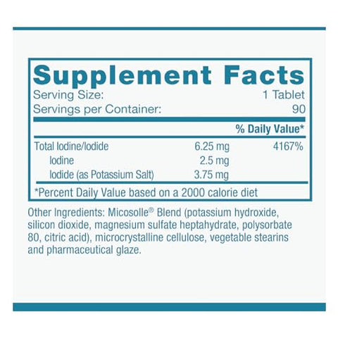 Optimox - Iodoral 6.25 mg – Suplemento de Iodo para Suporte da Tireoide, Comprimidos de Iodeto de Potássio, Solução de Lugol, Vitaminas e Minerais Diários, Comprimidos de Iodo de Alta Potência – 90 Comprimidos 1-Pack