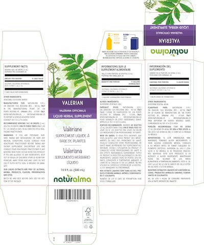 Valeriana (Valeriana officinalis) Tintura sem álcool – 500 ml Extrato Líquido em Gotas – Herbal Vegano - Naturalma