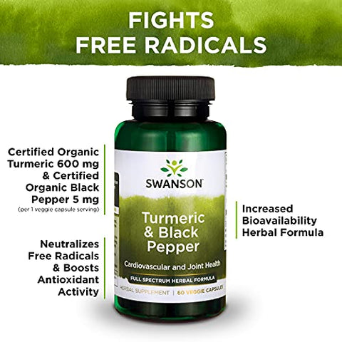 Cúrcuma: Poderoso Antioxidante Natural – 60 Cápsulas - Swanson