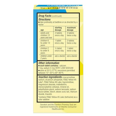 S Dual Action 60 Comprimidos – Laxante Natural de Vegetais com Amaciante de Fezes, Alívio Suave e Confiável da Constipação Ocasional durante a Noite - Senokot