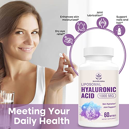 Sambugra - Cápsulas de Ácido Hialurônico Lipossomal com 1000mg de Ácido Hialurônico – Alta Bioacessibilidade