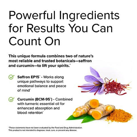 Saffron Lift Curcumin – Suplemento Herbal com Curcumina – Açafrão Não-OGM - Terry Naturally