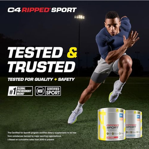 Cellucor - C4 Ripped Sport Pó Pré-Treino Arctic Snow Cone – Certificado NSF para Esportes Suplemento Energético Pré-Treino Sem Açúcar para Homens