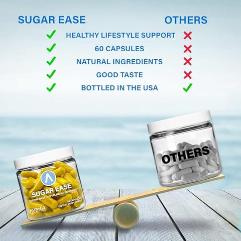 Avenir Nutrition - Sugar Ease – Suplemento Premium de Berberina, Vinagre de Maçã, Canela – Suporta a Função Cardiovascular e Gastrointestinal, Cápsulas de Nutrientes Orgânicos de Canela, 120 Cápsulas